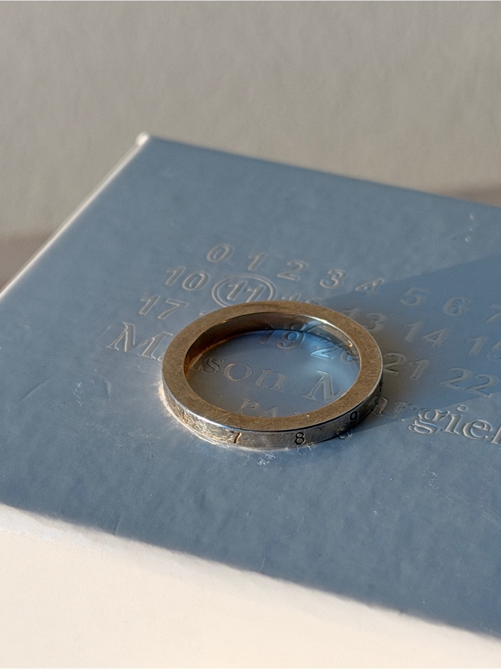 Maison Margiela SSENSE Exclusive Gold and Silver Thin Numbers Ring Size 5